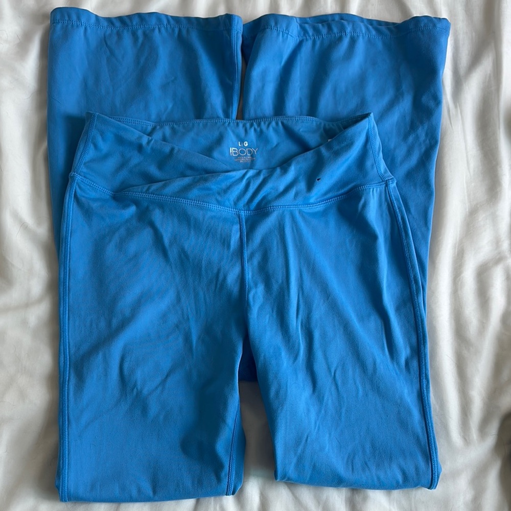 electric blue bootcut flare workout leggings